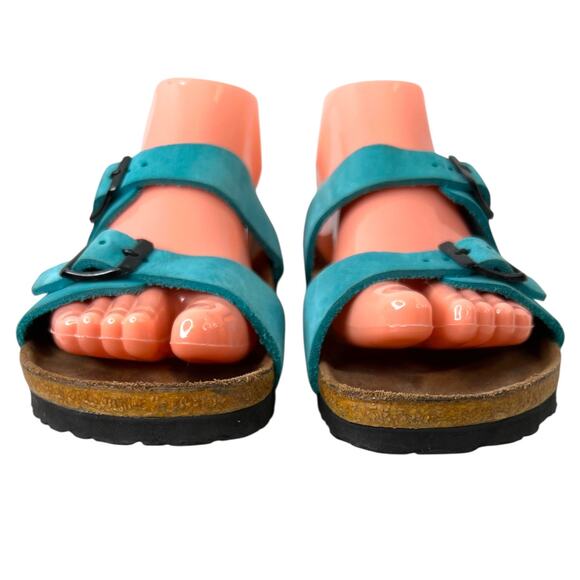 BIRKENSTOCK Arizona Turquoise Suede Leather Sandals Women’s Size EU 38 US 7–7.5 - Picture 8 of 11